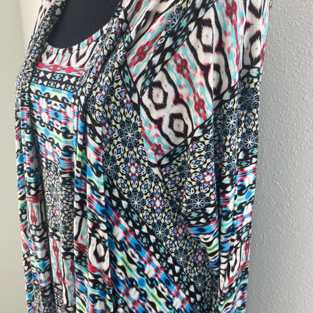 Midnight Velvet Size XL Artsy Open Jacket Cover-Up with Matching Tank Top